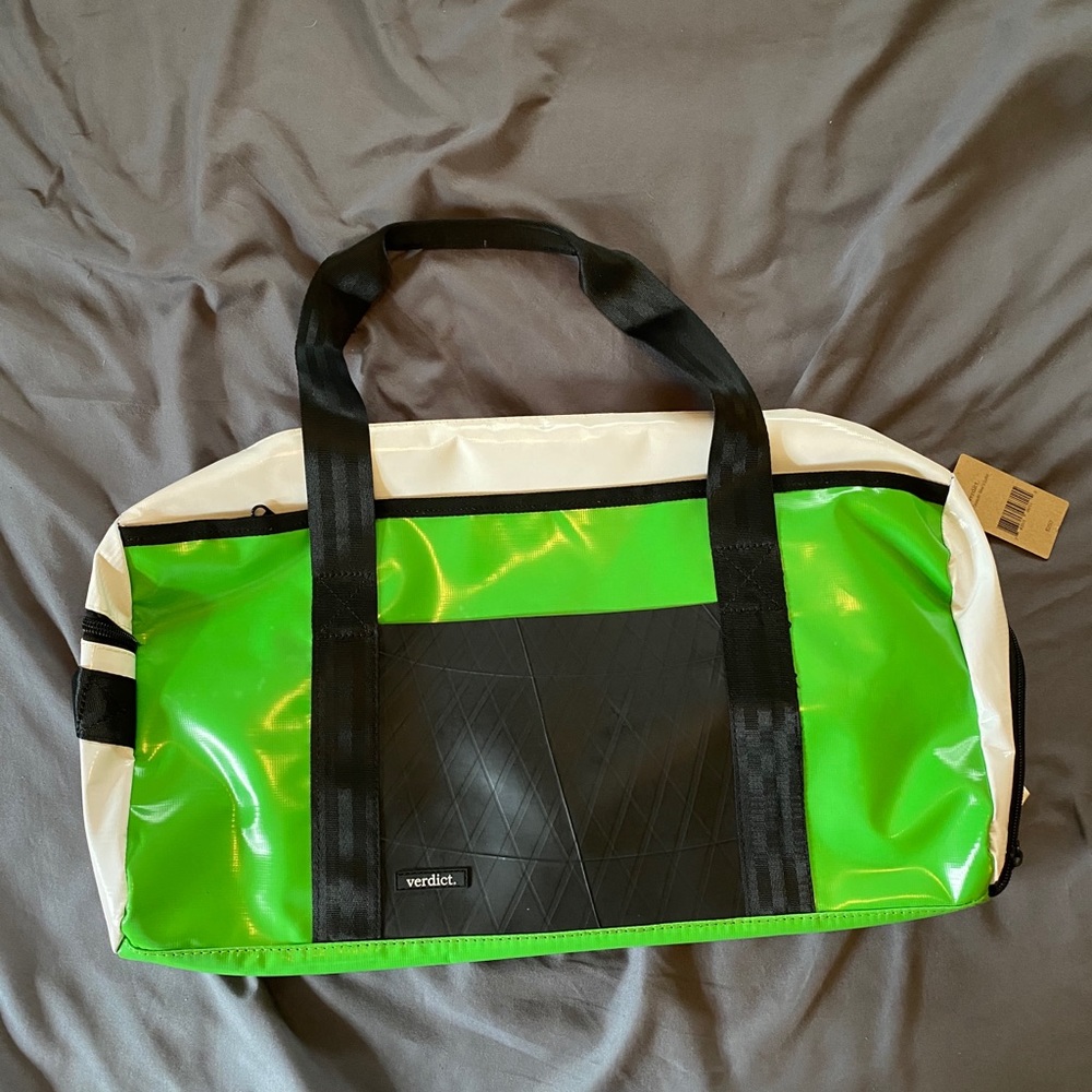 Verdict’s Minty Green Eco-Tarpaulin Biker's Duffel